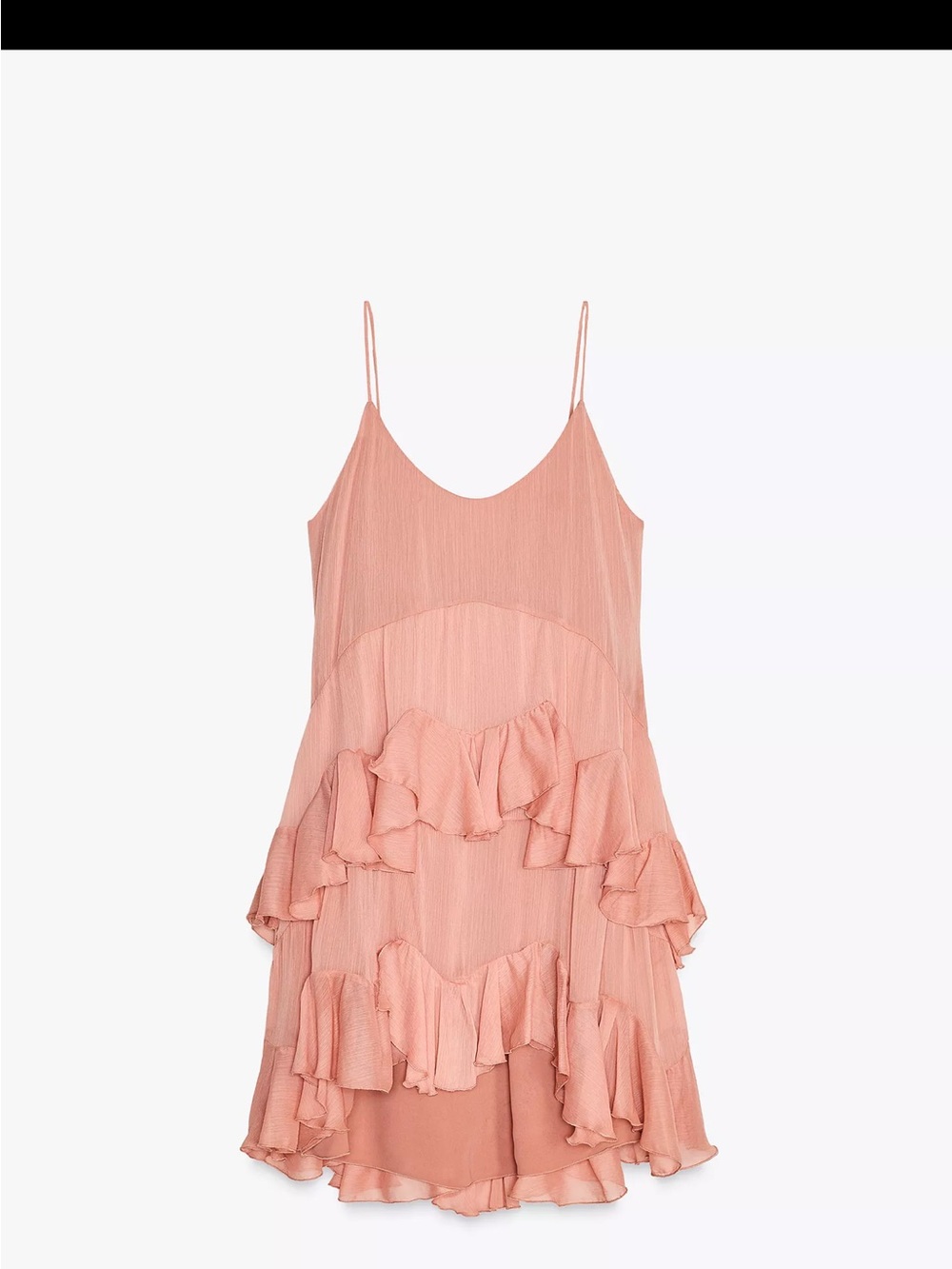Zara Tiered Ruffle Slip Dress - Peach
